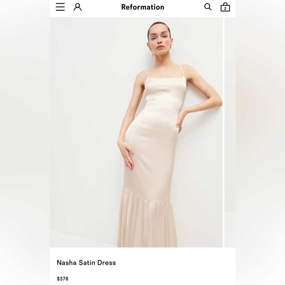 Reformation Nasha Satin Dress Grand Cru - Size 6